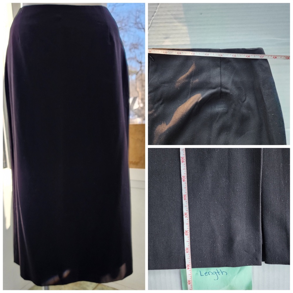 Monroe & Main Black Double Breasted Gold Button Maxi Pencil Skirt Suit - Picture 7 of 16